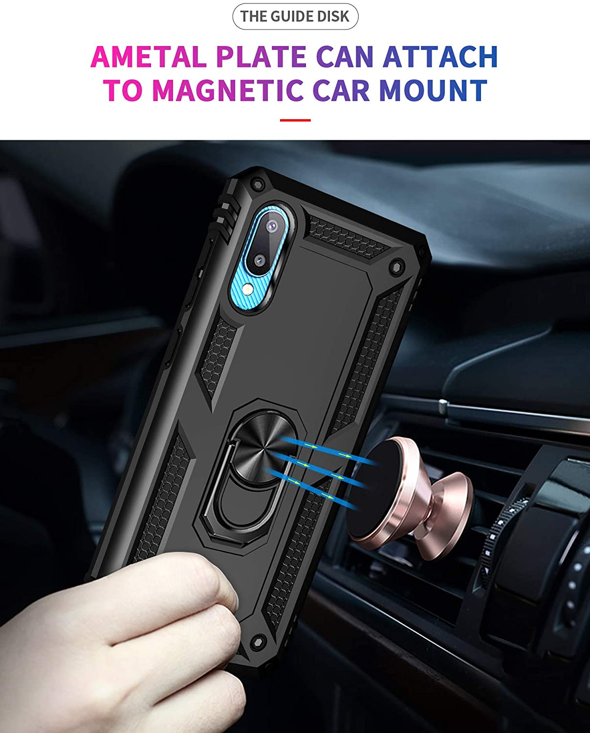 Protectores para celular  para Samsung  A02 Funda reforzada con anillo v2 Negro